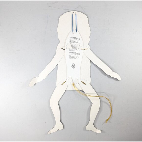 Vintage Danish Jumping Jack Santa Christmas advent calendar, creepy paper doll - Picture 11 of 15